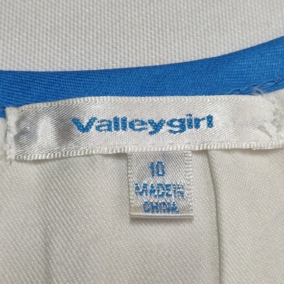Valleygirl Women's Blue And White Tank Top Size 10 - Picture 9 of 10